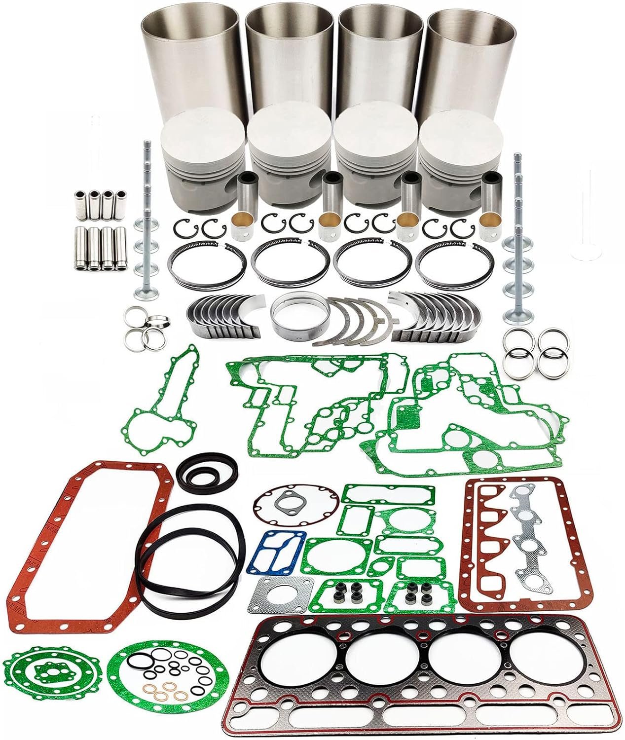 Overhaul Rebuild Kit for Yanmar 4TNE106T & Komatsu 4D106T Engines | Fits GEHL Skid Steer, Komatsu Excavator & Backhoe